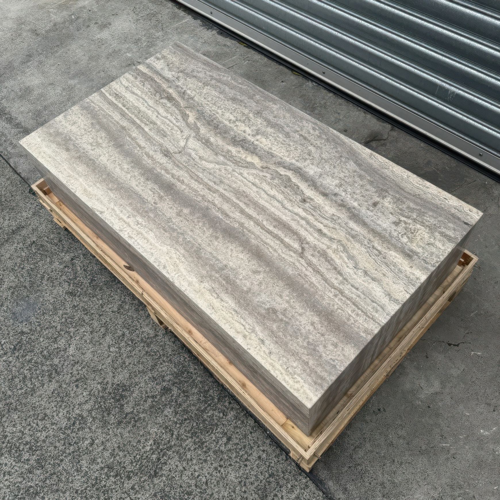 Block Coffee Table-Silver Travertine | Natural Stone Co.