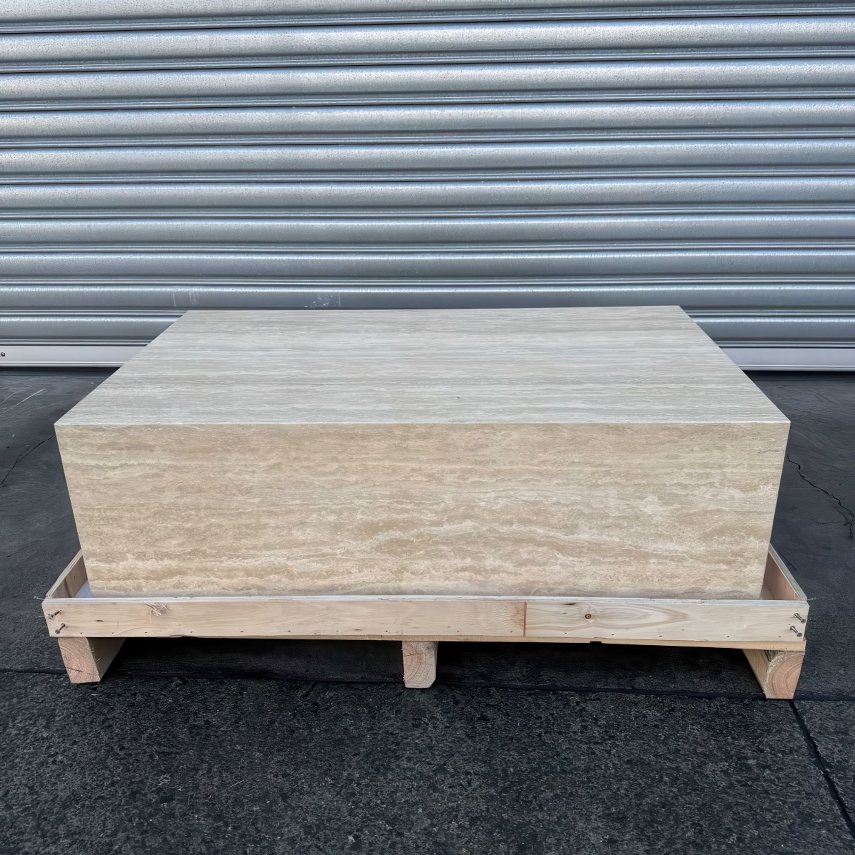 Block Coffee Table/Vein Cut Travertine -Small | Natural Stone Co.