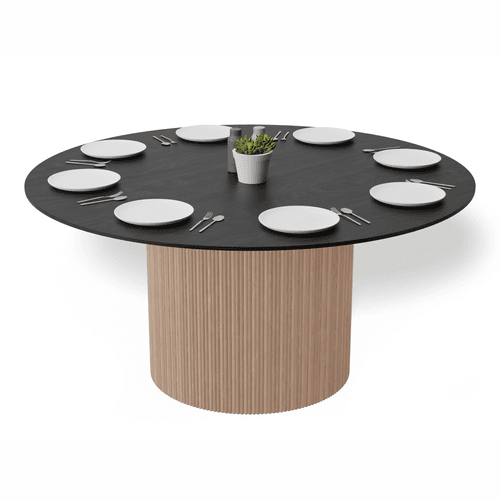 Poppy table - Natural Base Black Top