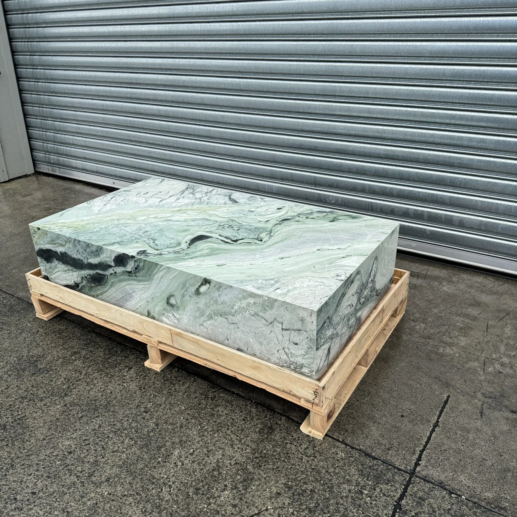 Block Coffee Table/Twill Green Marble | Natural Stone Co.