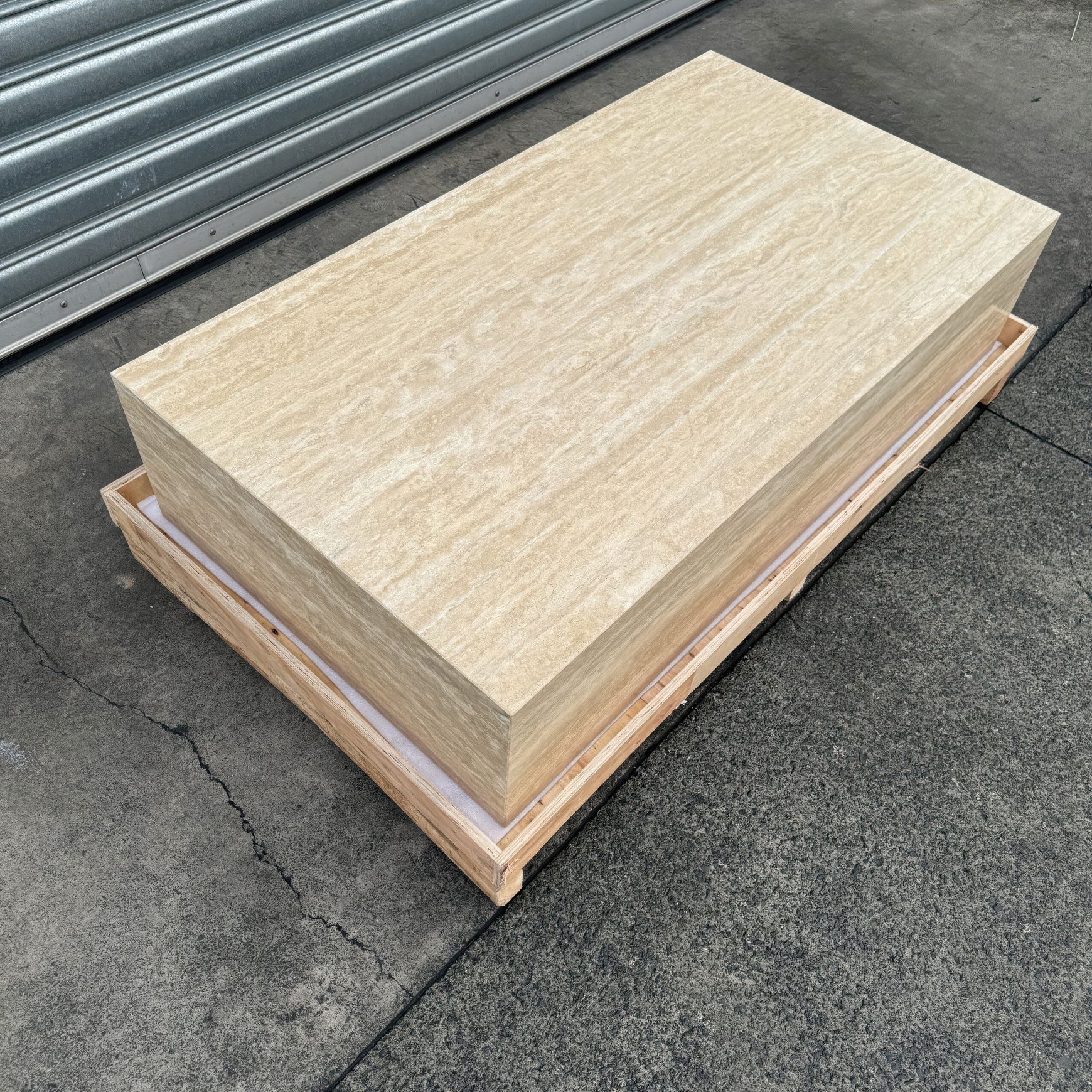 Block Coffee Table/Vein Cut Travertine -Large | Natural Stone Co.