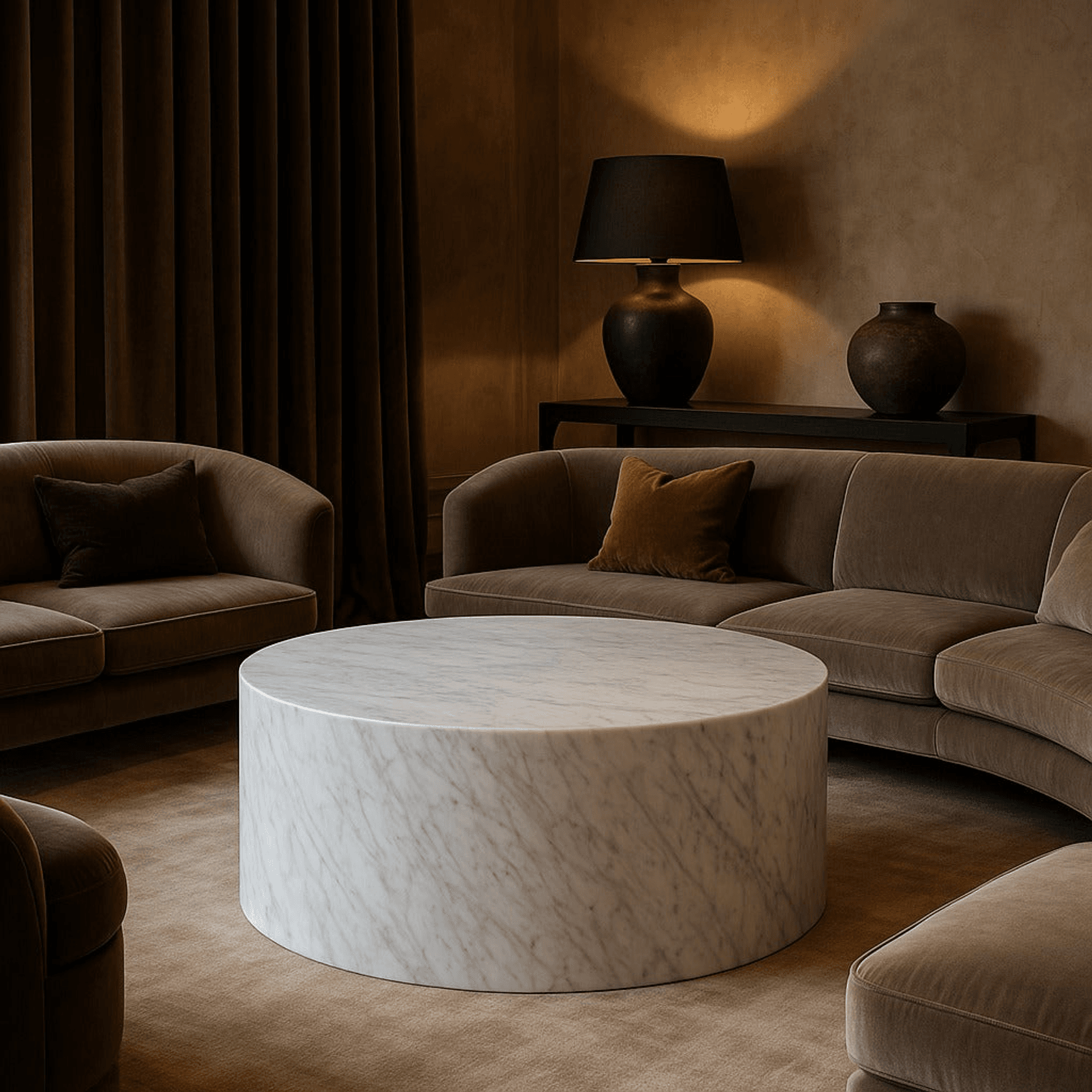 Rounded Coffee Table - Carrara Marble | Natural Stone Co.