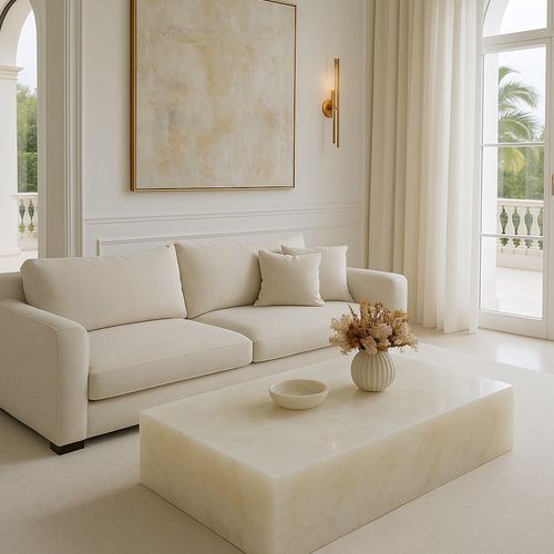 Block Coffee Table/White Onyx-Large | Natural Stone Co.