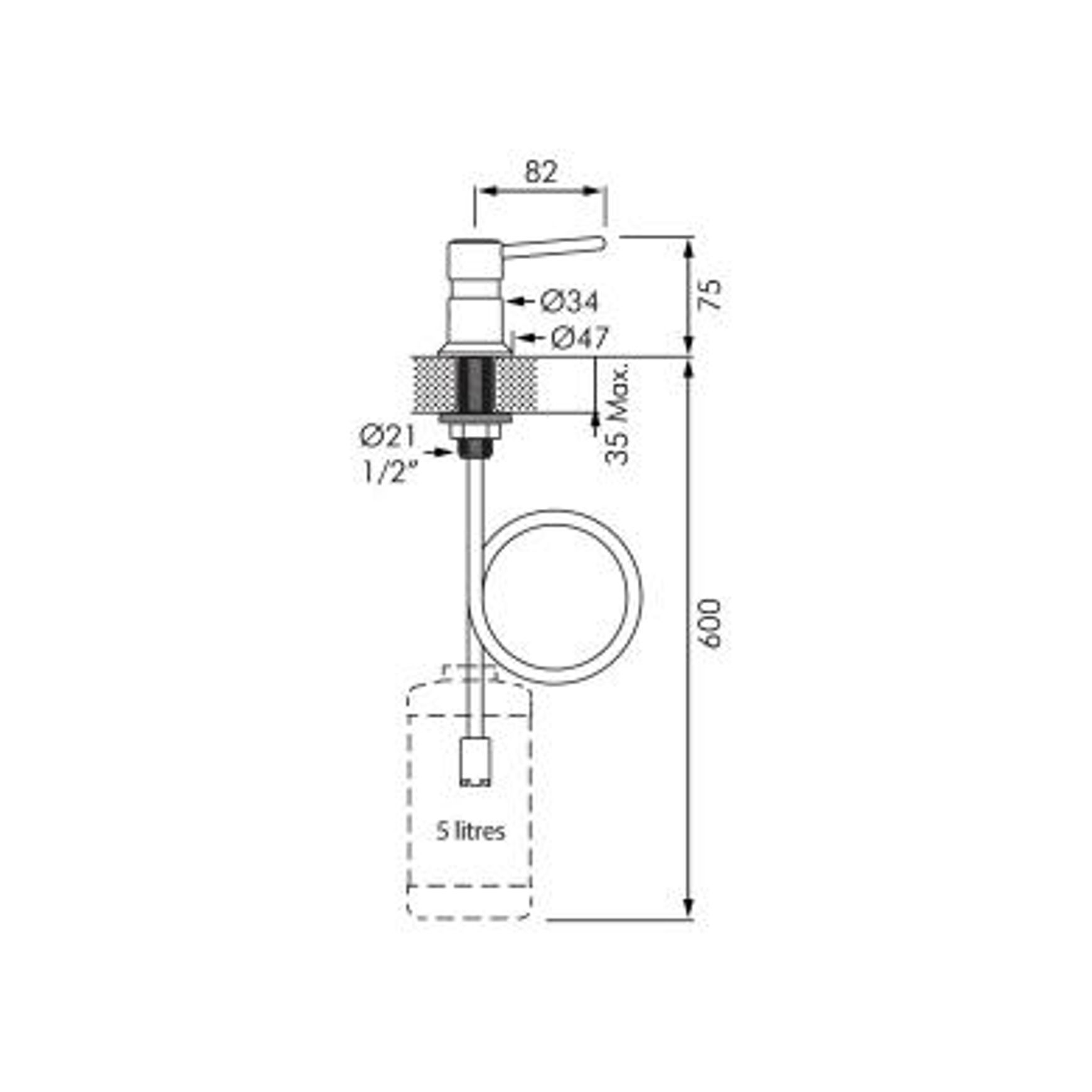 Delabie Distravision Basin Mounted Soap Dispenser