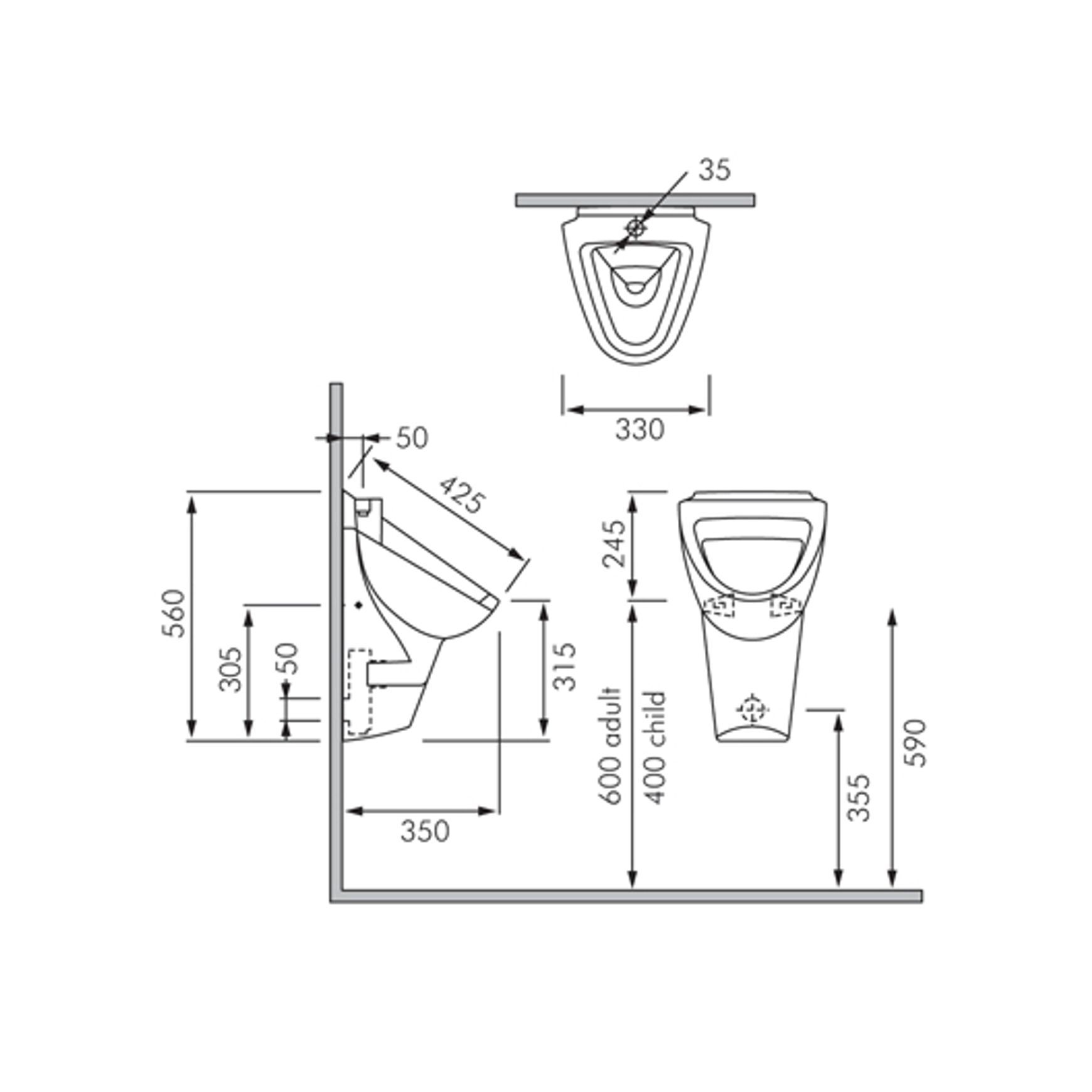 RAK Phoenix Wall Hung Urinal