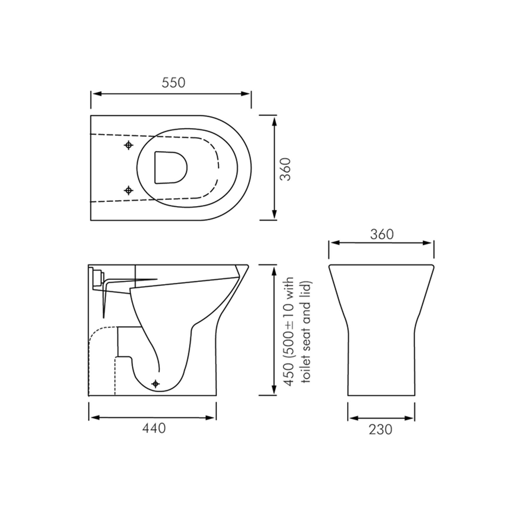RAK Resort Rimless Comfort Height Wall Faced Toilet Pan