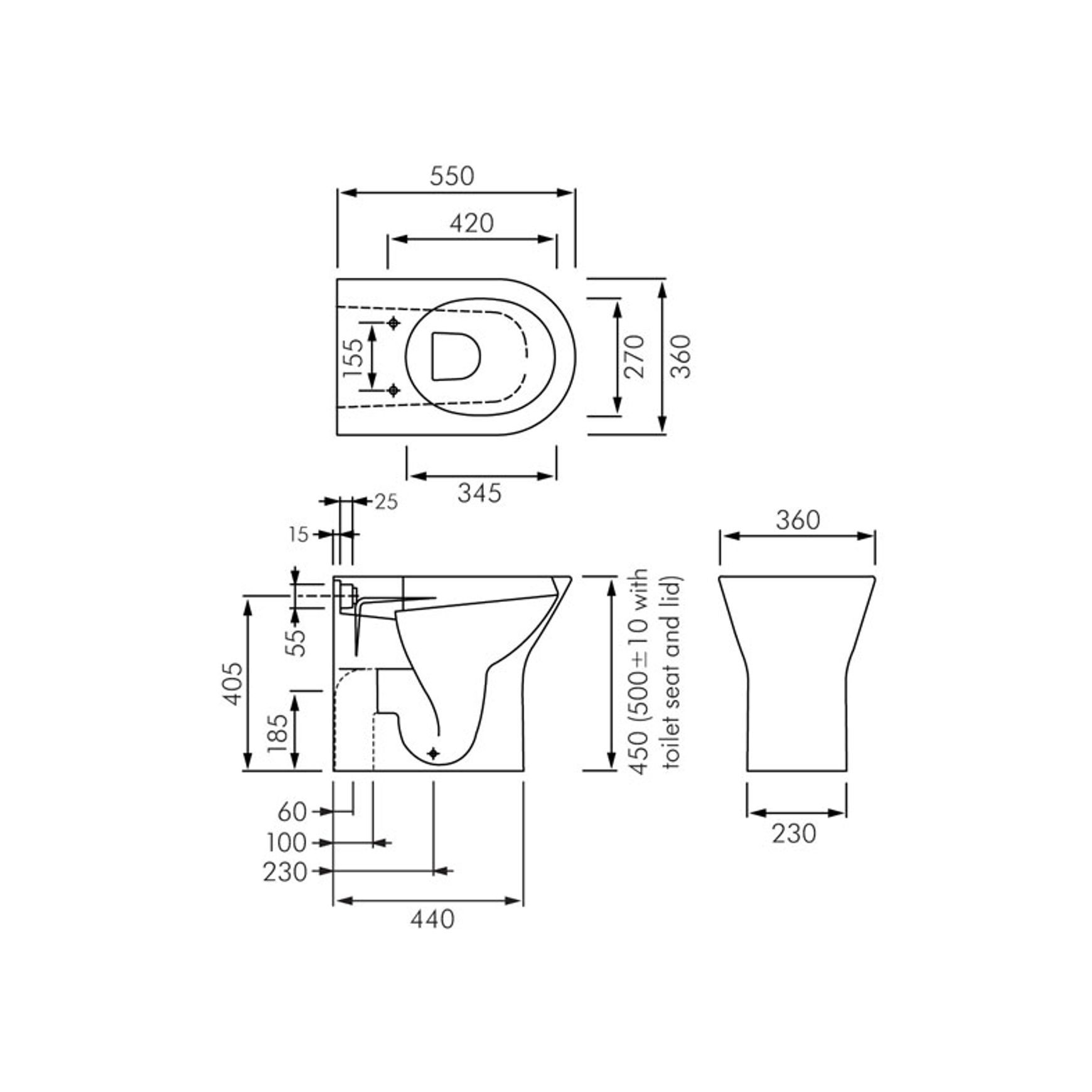 Resort Rimless Comfort Height Wall Faced Toilet Pan