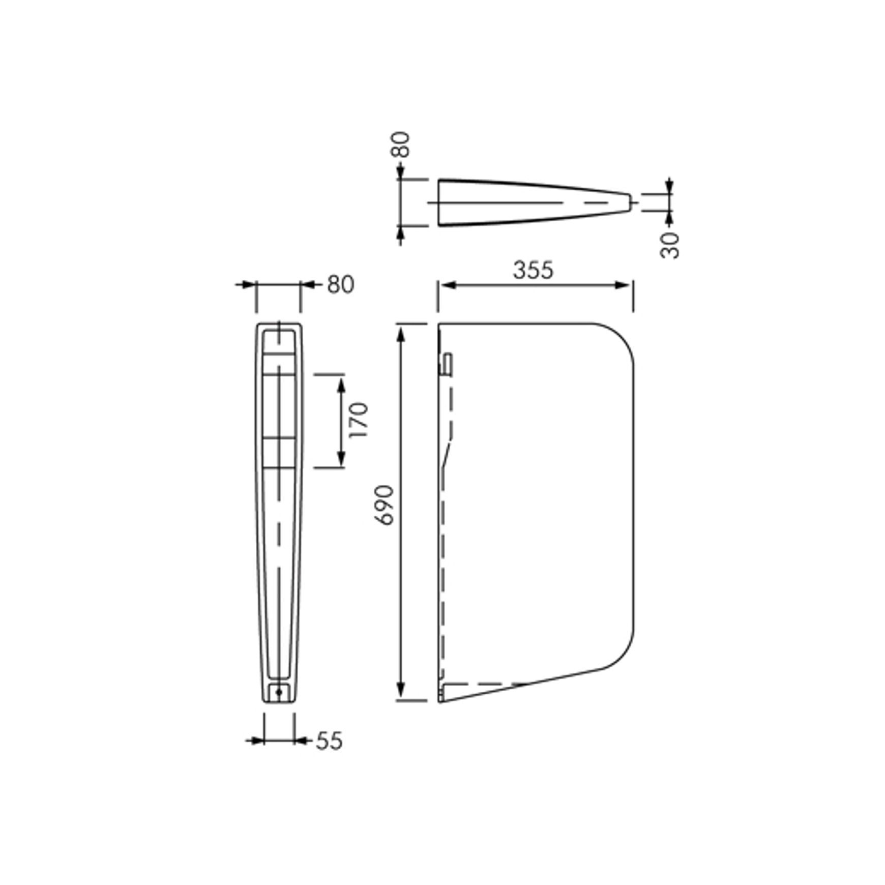 RAK Series 600 Urinal Partition