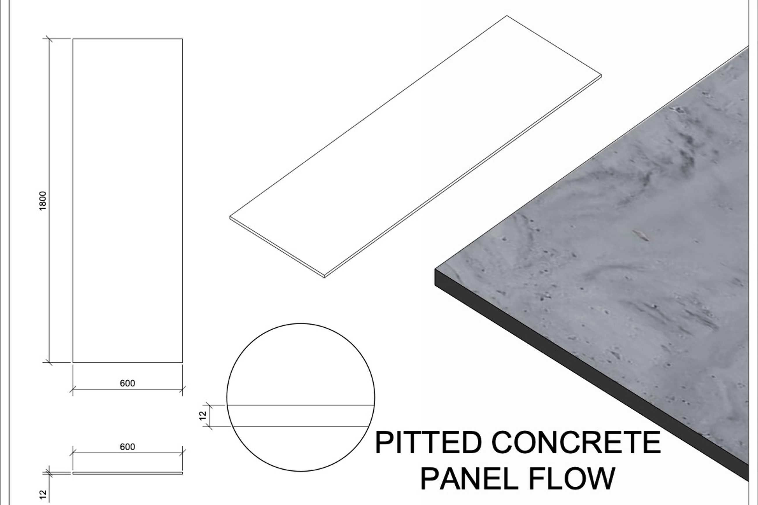 Pitted Concrete  Wall Panel