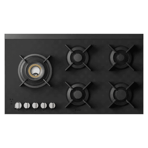 Gas Hob 5 Burner Volcano - Matte Black 90cm