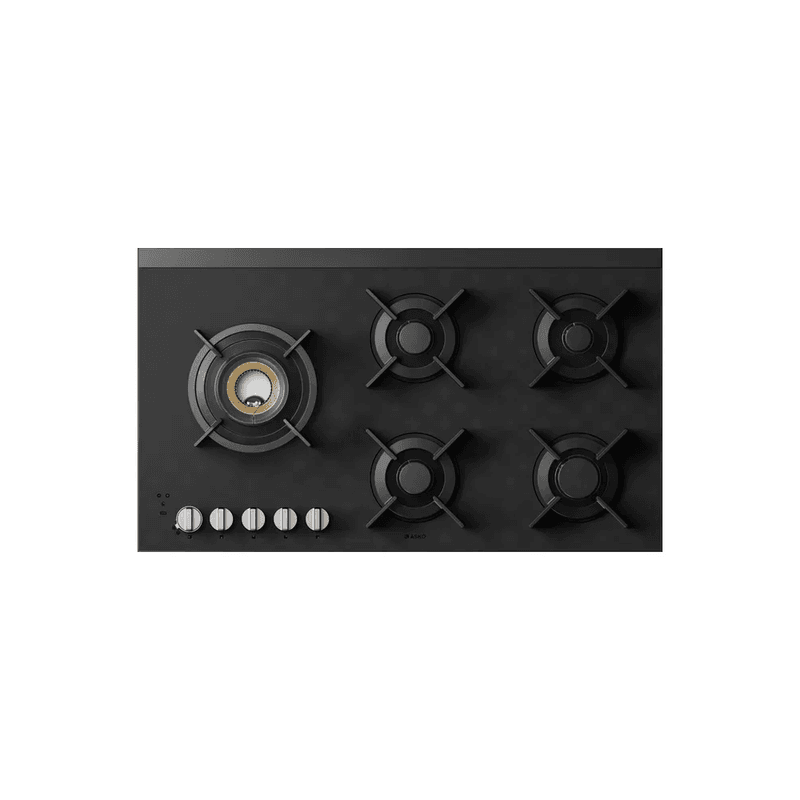 Gas Hob 5 Burner Volcano - Matte Black 90cm