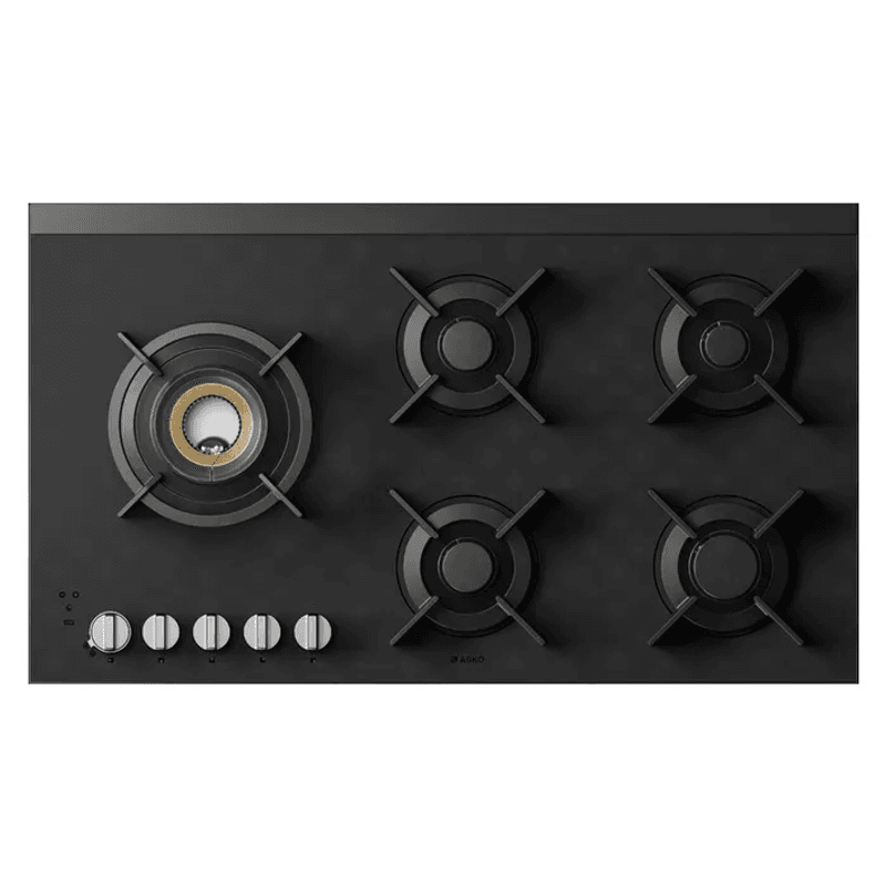 Gas Hob 5 Burner Volcano - Matte Black 90cm
