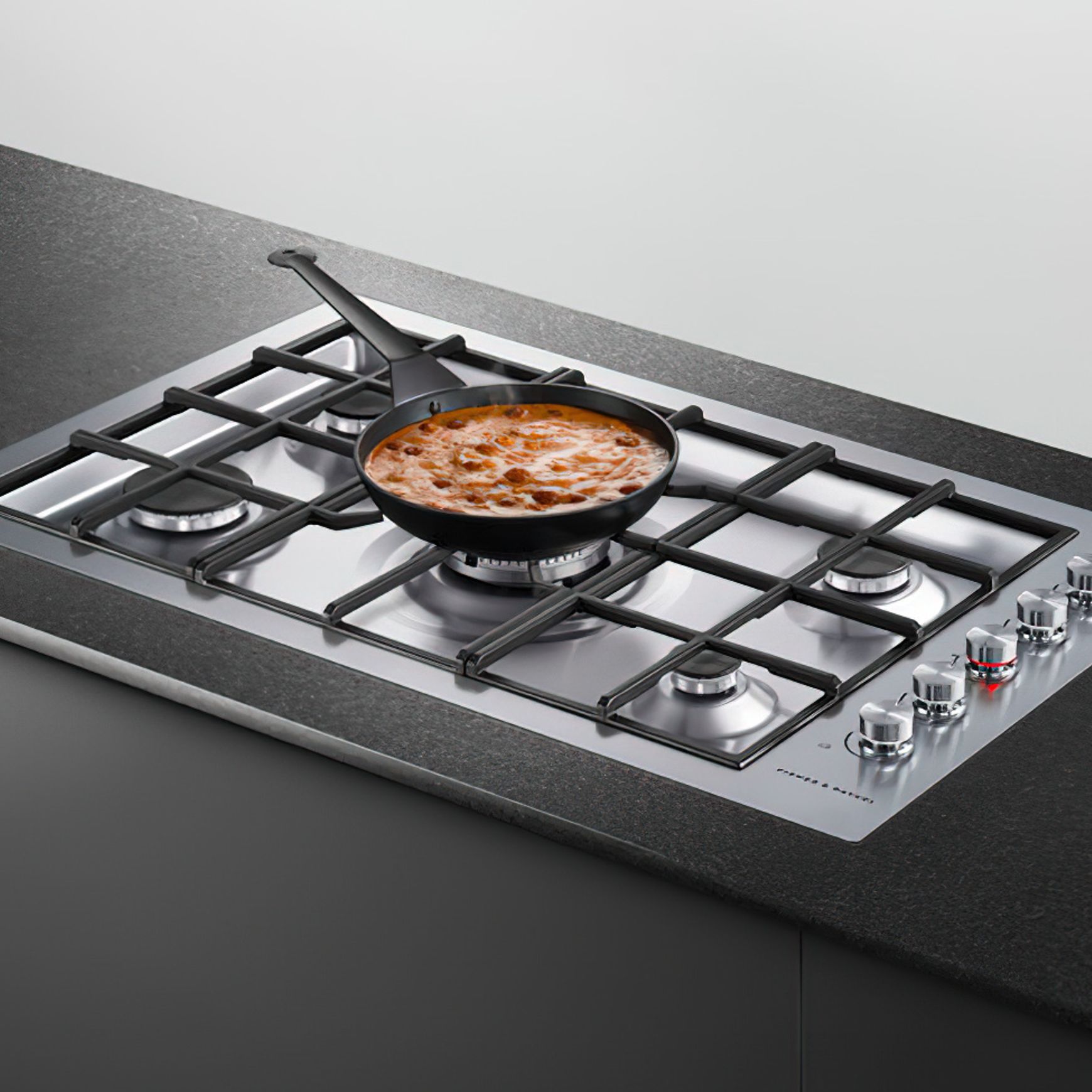 F&P Gas on Steel Cooktop, 90cm, Flush Fit, LPG