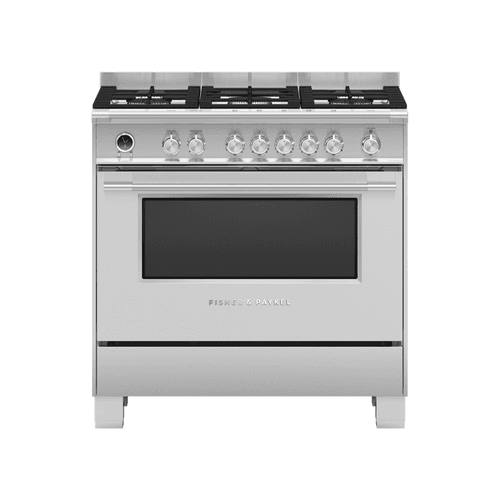 F&P Freestanding Cooker, Dual Fuel, 90cm, 5 Burners