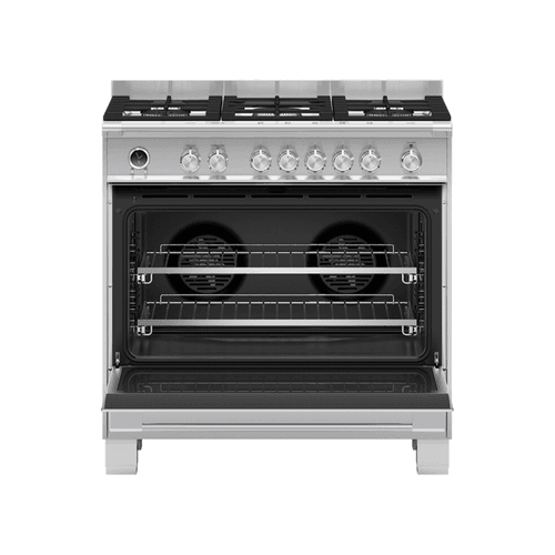 F&P Freestanding Cooker, Dual Fuel, 90cm, 5 Burners