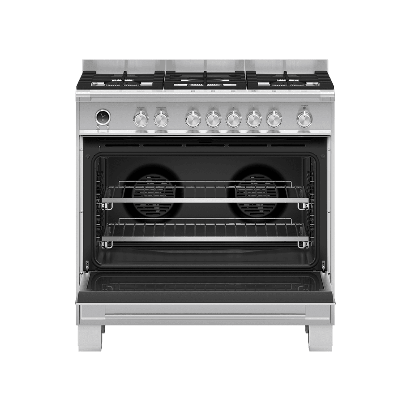 F&P Freestanding Cooker, Dual Fuel, 90cm, 5 Burners