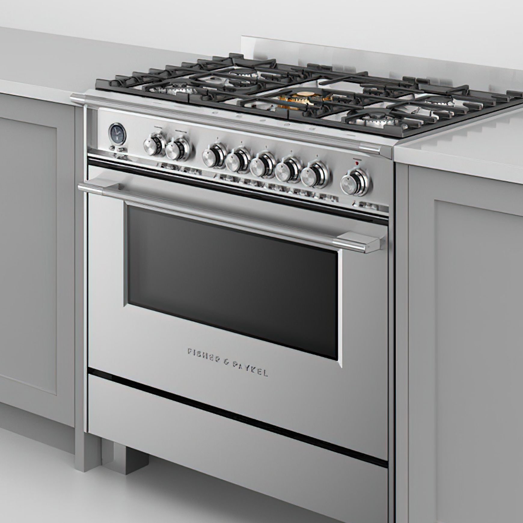 F&P Freestanding Cooker, Dual Fuel, 90cm, 5 Burners