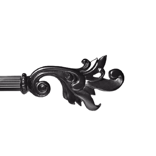 Floret Finial 40mm Reeded Rod