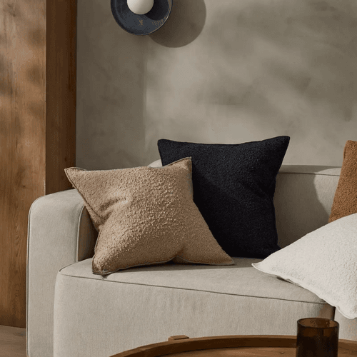 Weave Home Alberto Boucle Cushion - Onyx | 50 x 50cm