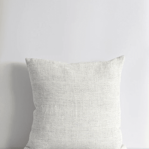 Baya Sandridge Cushion - Off White/Lead | 100% Linen