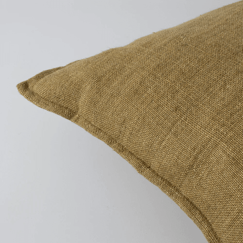 Baya Flaxmill Handwoven Linen Cushion - Fenugreek | Two Sizes