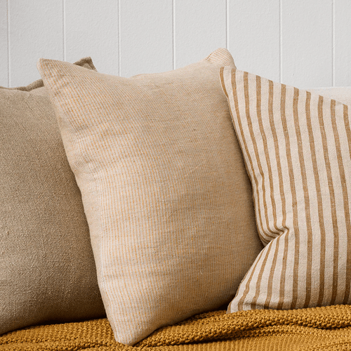 Baya Sandridge Cushion - Linen/Ochre | 100% Linen