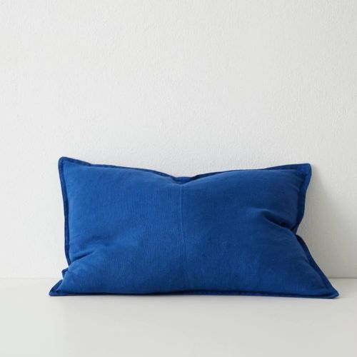 Weave Home European Linen Como Cushion  - Cobalt | Three Sizes
