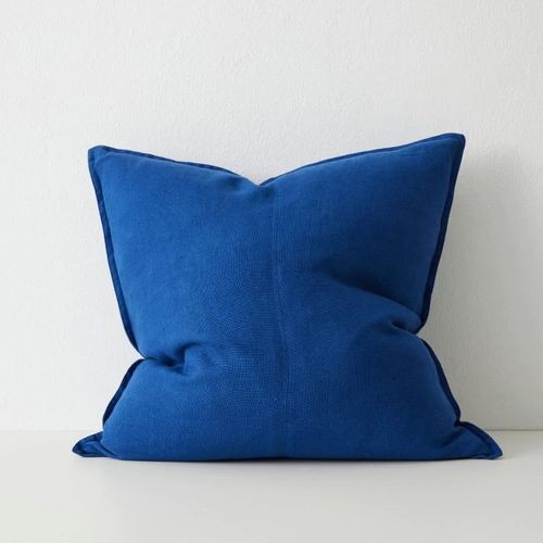 Weave Home European Linen Como Cushion  - Cobalt | Three Sizes