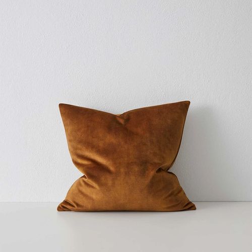 Weave Home Ava Velvet Cushion - Ochre | 50 x 50cm