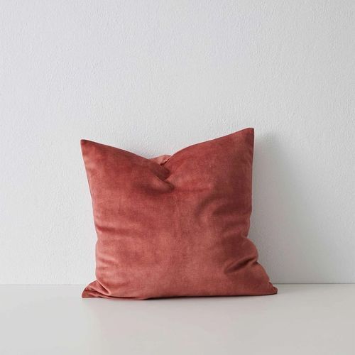 Weave Home Ava Velvet Cushion - Coral | 50 x 50cm