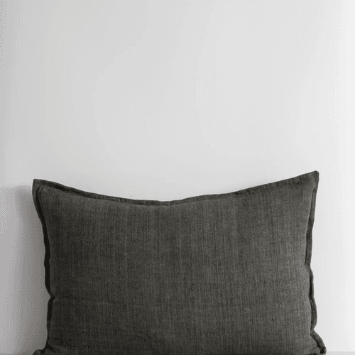 Baya Arcadia Handwoven Linen Cushion - Nori | Lumbar