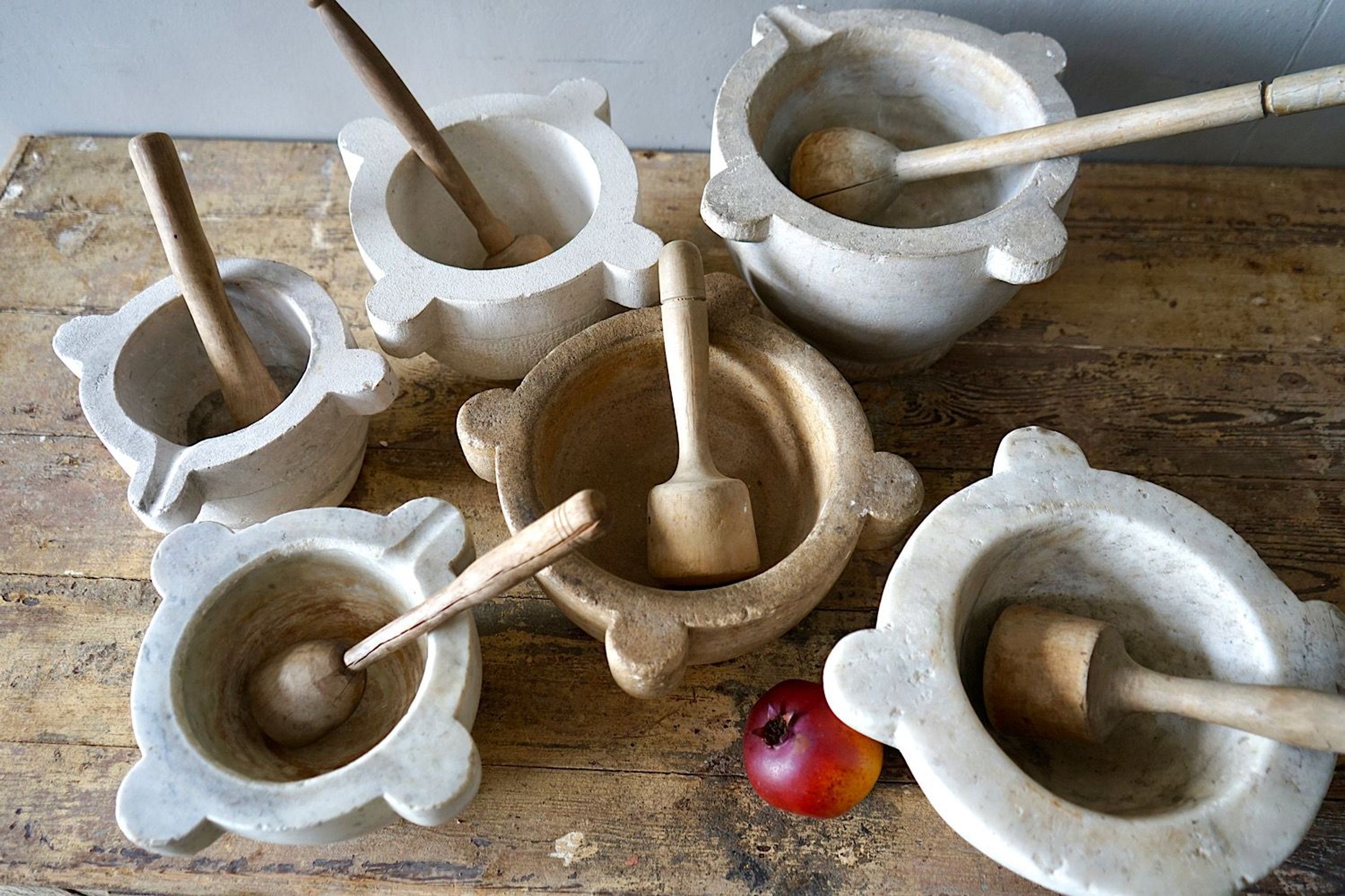 Antique French Marble Mortar & Pestle