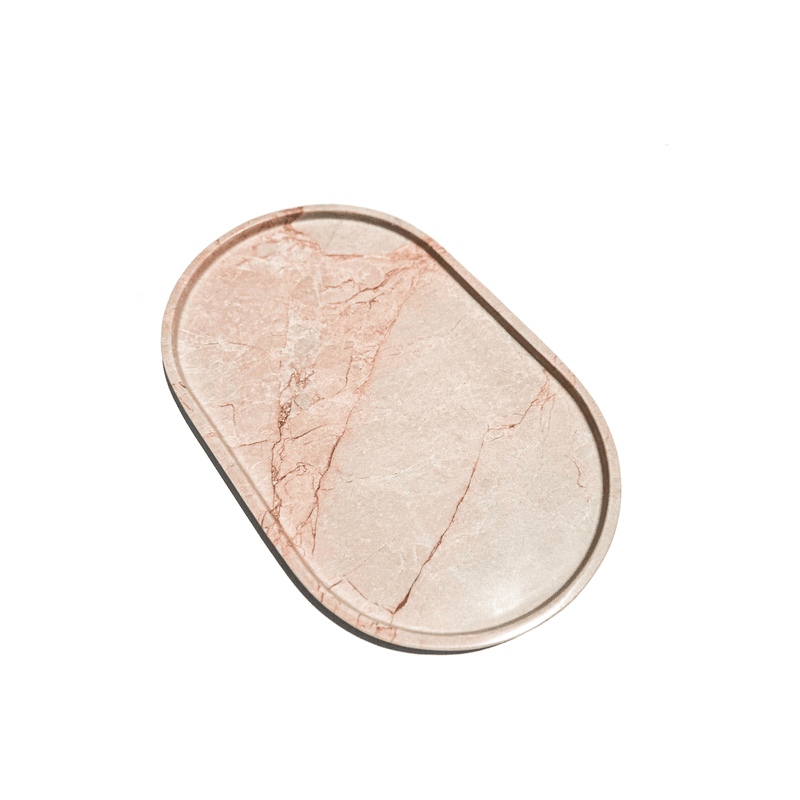 Oval Concave Tray – Pearl Pink Blush Marble