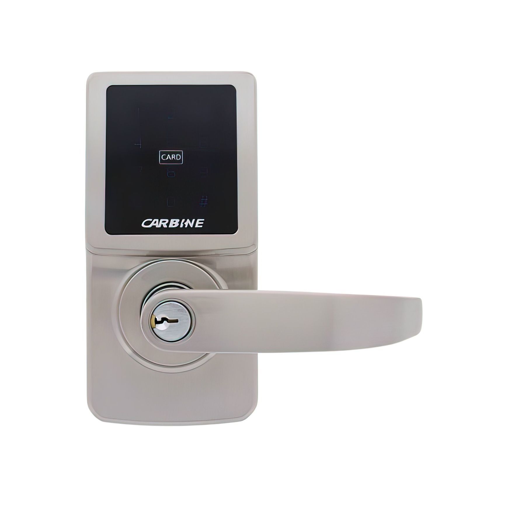 Carbine Electronic Door Lever Set Touch Screen Satin Nickel CEL-3IN1-SL8SNKIT