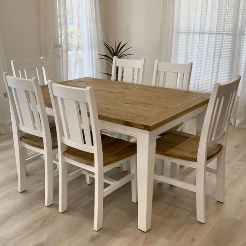 Leura Belle Rustic 6 Seater Dining Table & Chairs Set