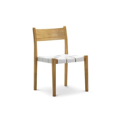 Laine Wide Leather Stackable Dining Chairs | Set of 2 | White