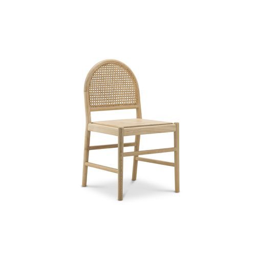 Estelle Rattan Arch Dining Chair | Cream Bouclé | Pair