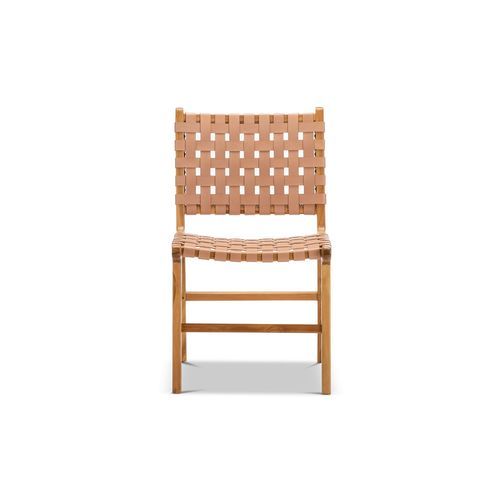 Casey Woven Leather Dining Chair | Set of 2 | Nude Tan