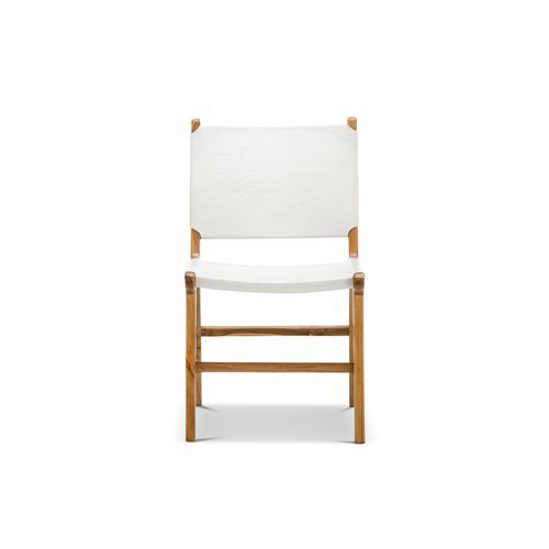 Casey Flat Leather Dining Chair | Set of 2 | White