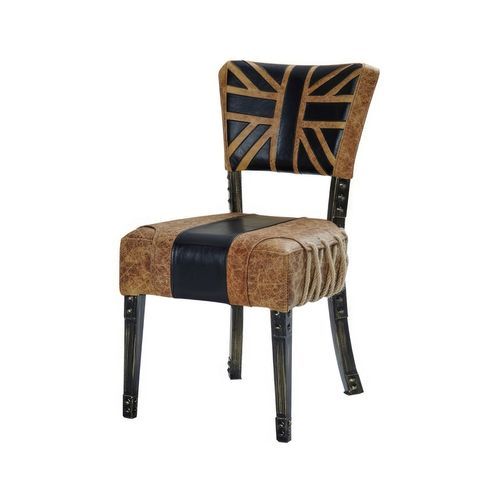 Vintage Leather Union Jack Dining Chair