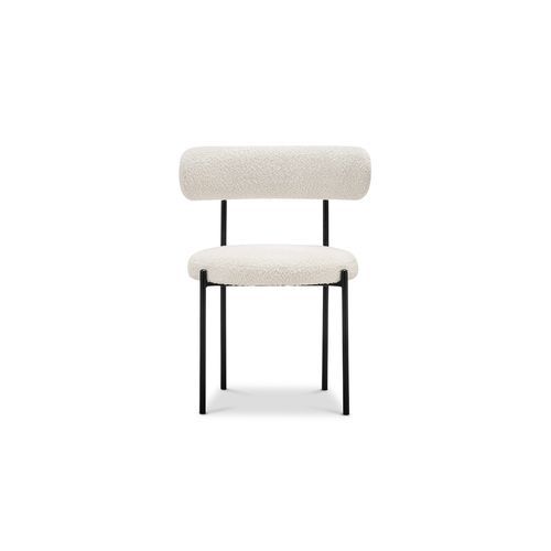 Ines Bouclé Dining Chair | Set of 2 | Cream & Black