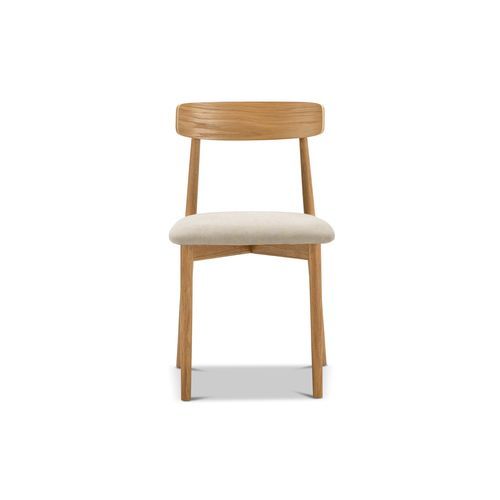 Finn Oak Dining Chairs | Set of 2 | Natural & Beige