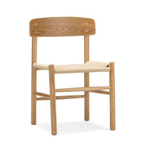 Isak Solid Ashwood Woven Cord Dining Chair | Set of 2 | Natural