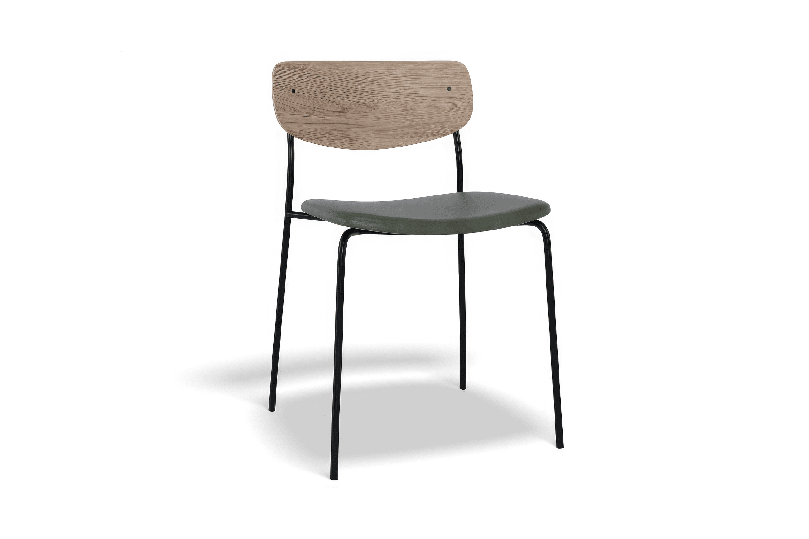 Rylie Chair - Padded Seat with Natural Backrest