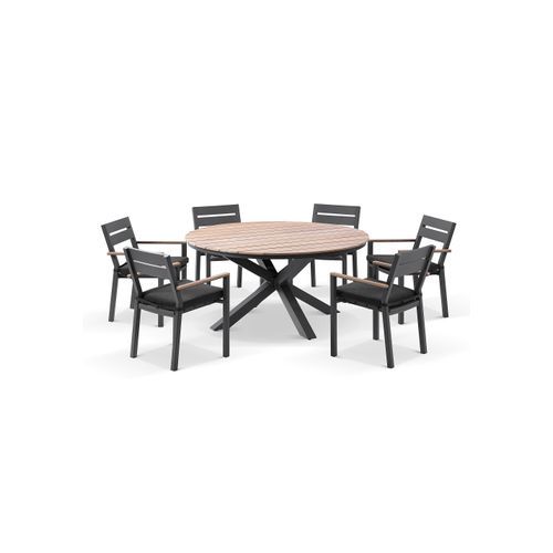 Tuscany Round 1.5m Dining Table with 6 Capri Chairs