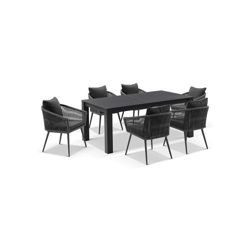 Santorini 1.8m Rectangle Dining Set with 6 Herman Chair