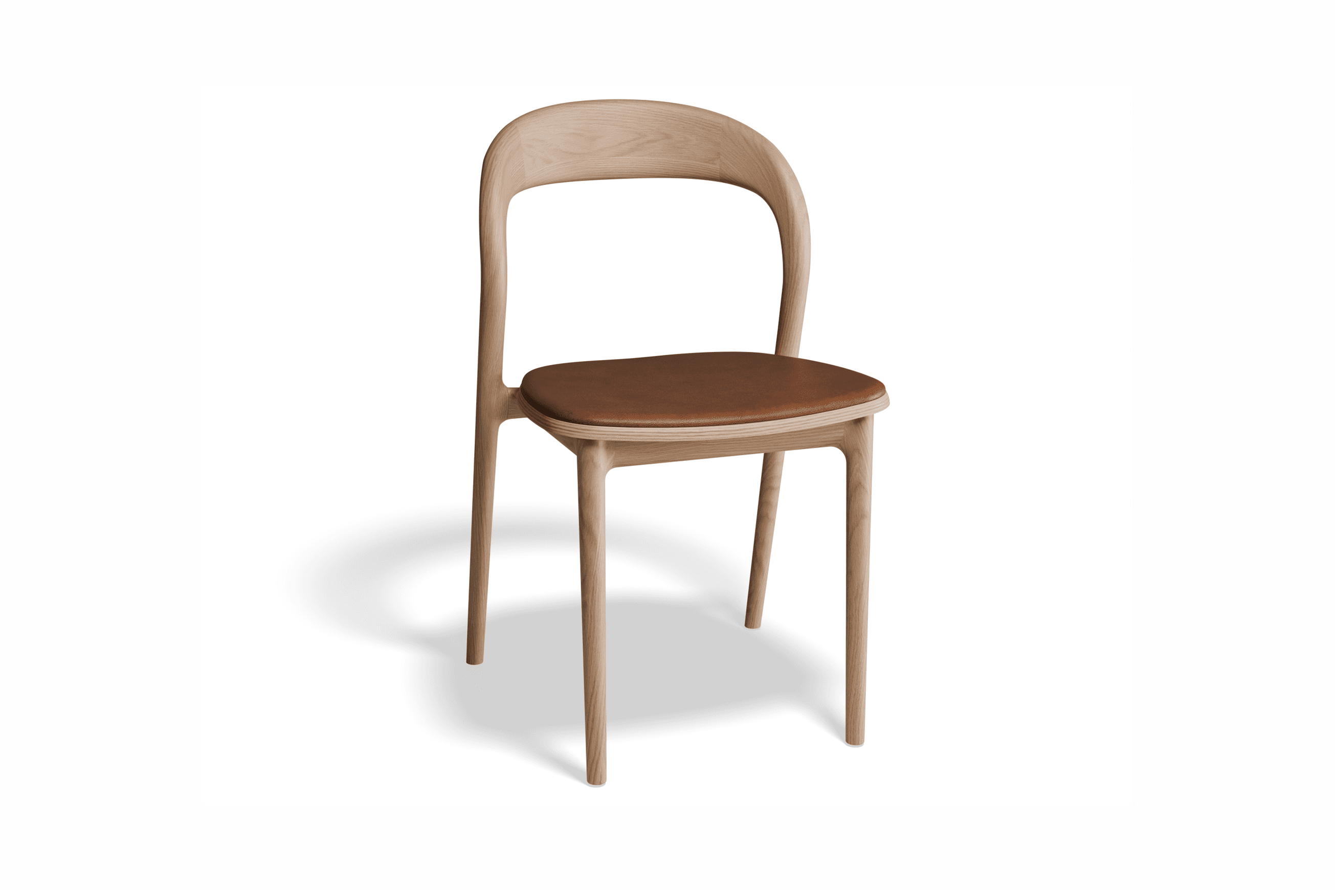 Mia Chair - Natural with Vegan Leather Seat Pad