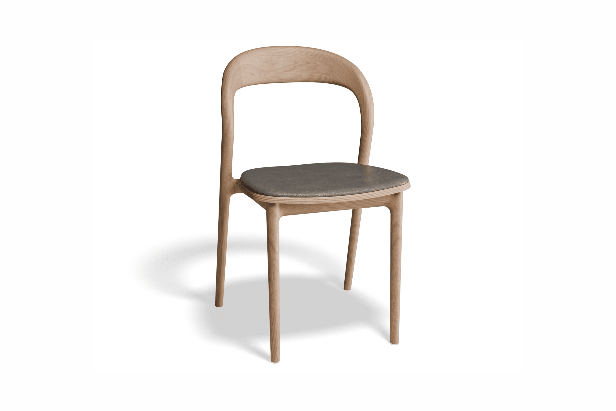 Mia Chair - Natural with Vegan Leather Seat Pad