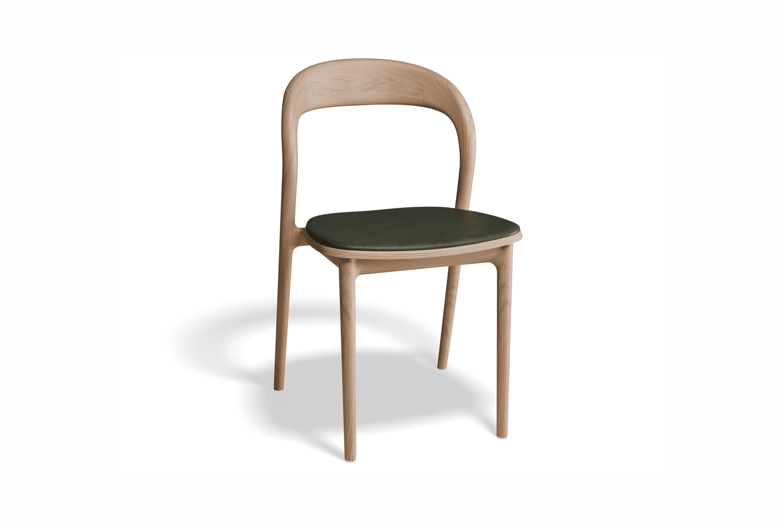 Mia Chair - Natural with Vegan Leather Seat Pad