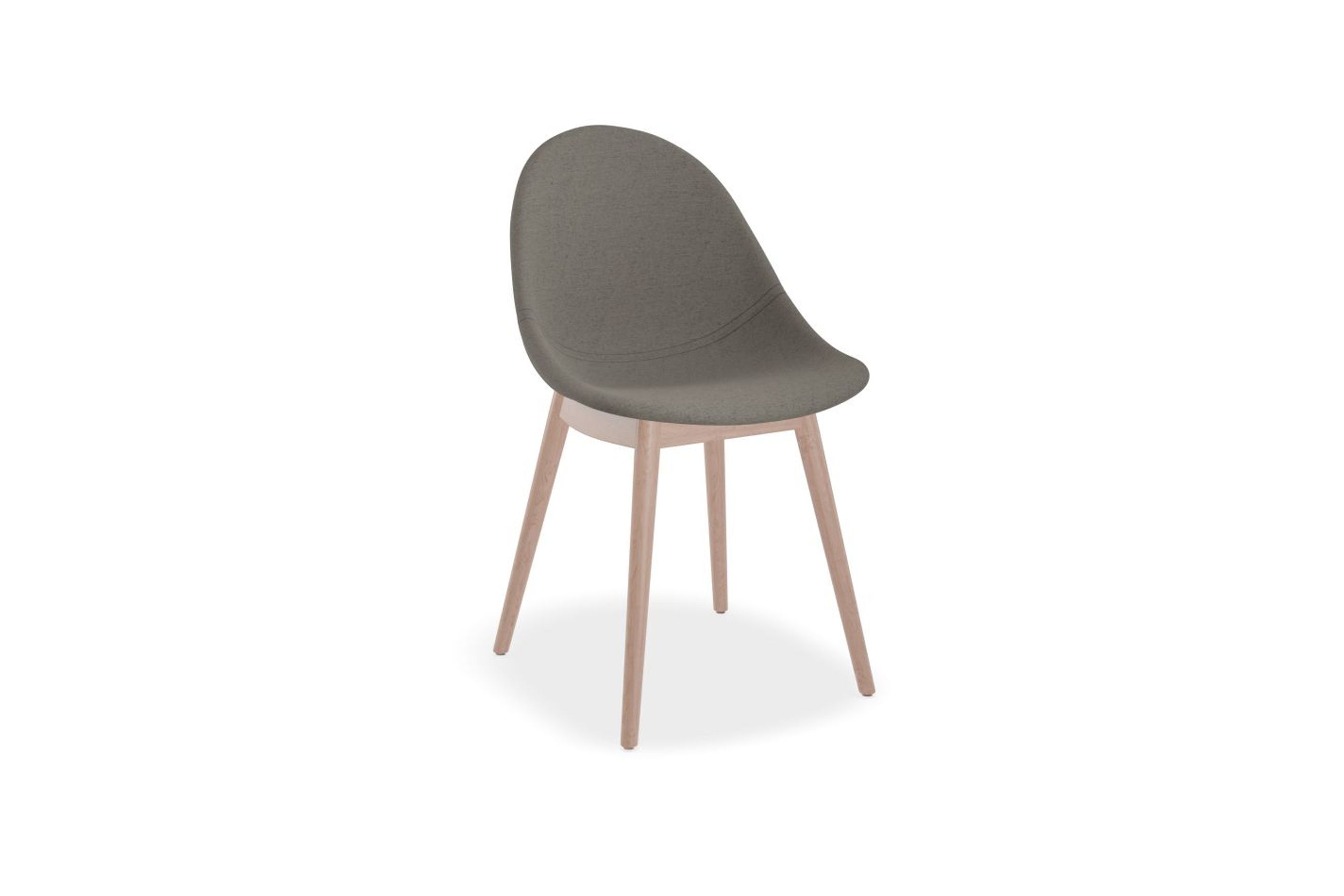 Pebble Fabric Dark Grey Upholstered Chair - Swivel Base - Black